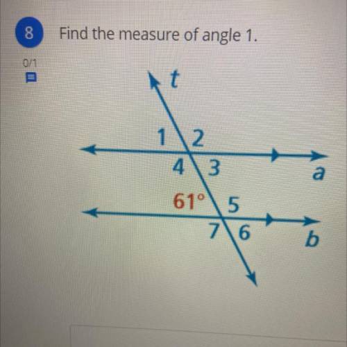 Find the the measure of angle 1
