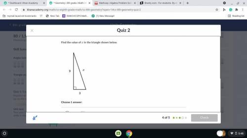 Find the value of x in the triangle shown below. (khan academy :)