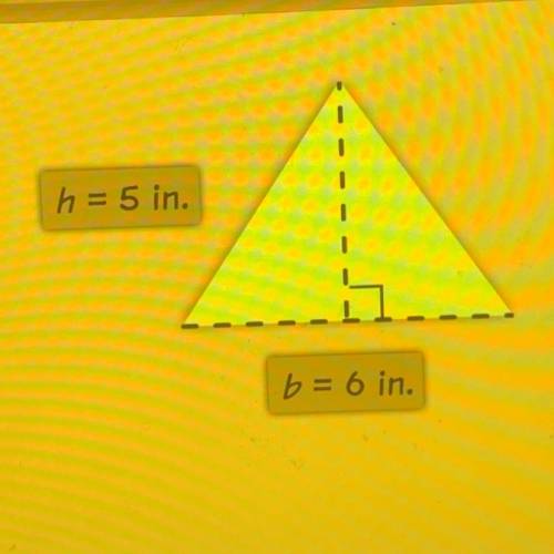 What is the area of this triangle? 
in or in2