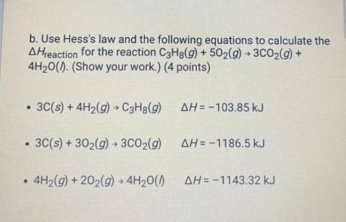 Use Hess's law and the following equations to calculate the ΔHreaction for the reaction