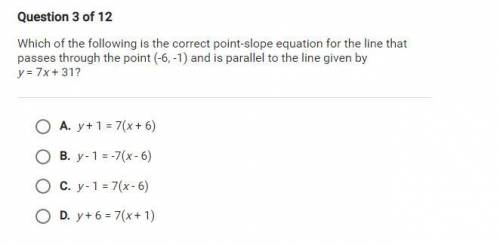 Which of the following is the correct point-slope equation for the line that passes through the poi