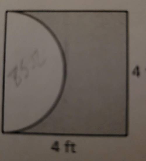 Describe and correct the error in finding the area of the Shaded region of the figure​