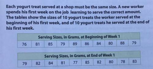 Calculate the MADS for the two tables. Did the worker’s ability to serve same-sized yogurt treats i