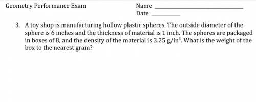 Plss help its due in 2 days :(

A toy shop is manufacturing hollow plastic spheres. The outside di