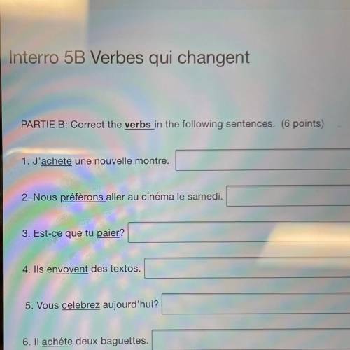 Need help on french quiz