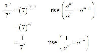 What is the quotient? 7 negative ⁵/7² A. 1/7⁸ B. 1/7³ C. 7³ D. 7⁸ PLZ HURRY​