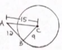 How would I determine whether AB is tangent to oc?
The o is a circle dot