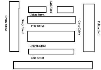 Look at the street map. What street intersects with Geary Street?

A. Union Street
B. Green Street