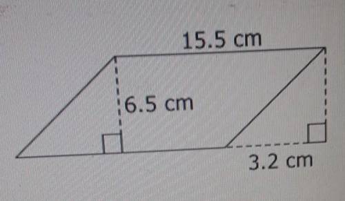 What is the area of the parallelogramplz help​