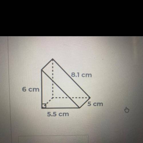 Find the total surface area of the figure below 8.1 cm 5cm 5.5 6cm