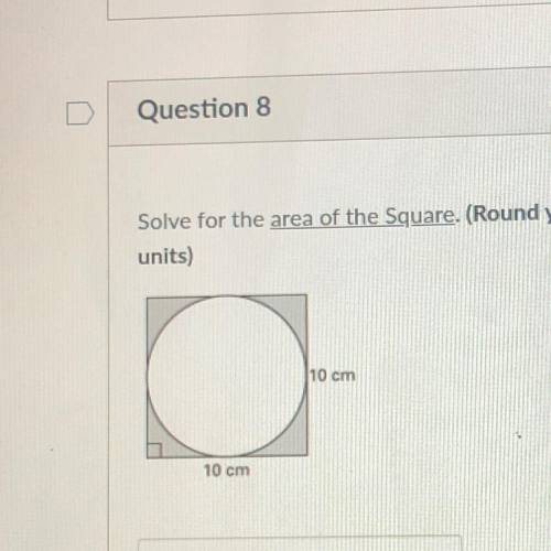 Solve for the area of the square.