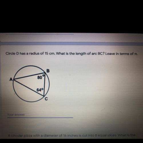 Question involving radius and arcs. need help