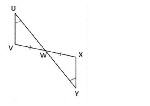 Determine which of the following congruence theorems can be used to identify that ΔUVW ≅ ΔYXW

Que