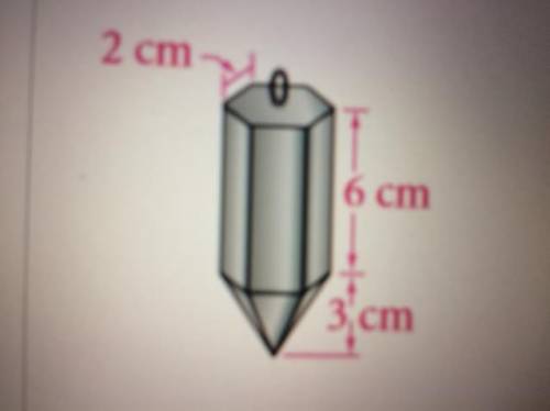 Find the volume of the weight pictured below. The base is a regular hexagon. Give your answer to th