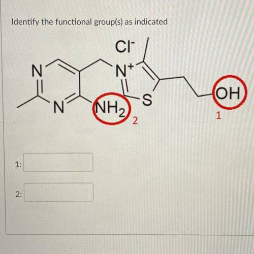 Identify find a functional groups as indicated