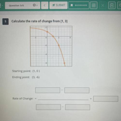 What’s the rate of change from 1,3?