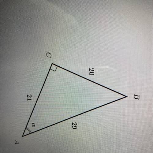 Find sin(cx) in the triangle.
A. 20/29. 
B. 20/21 
C. 21/29
D. 21/20