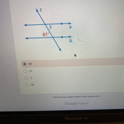 What is the measure angle of 3
PLEASE HELP WORTH 10 points