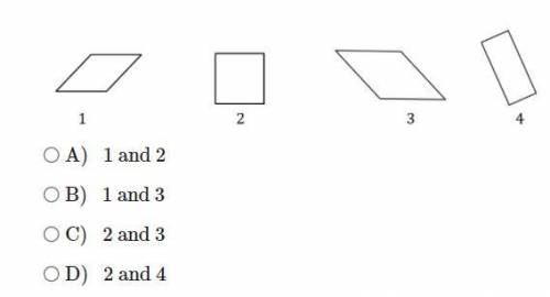 Which two of the following shapes could be similar?
