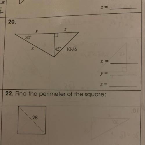 Homework 2 special triangle 20 and 22.