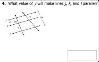 What value of y will make lines j, k, and l parallel?
