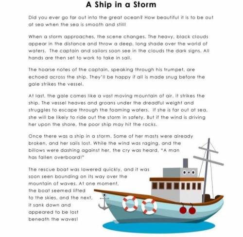 A ship in storm comprehension answers