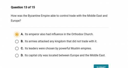 How was the byzantine empire able to control trade with the middle east and europe