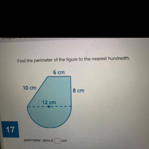 Find the perimeter of the figure to the nearest hundredth.