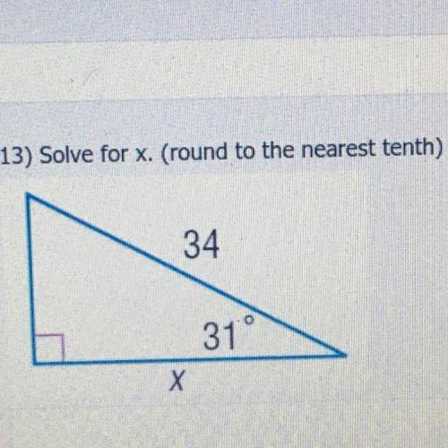 Solve for x. (round to the nearest tenth)