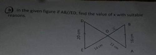In the given figure if AB//ED find the value of x with suitable reason​