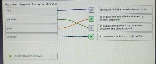 Match each term with the correct definition. host an organism that a parasite lives on or in parasi