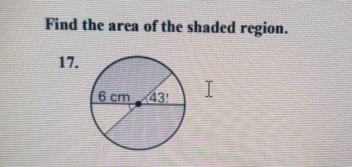 Find the area of the shaded region. ​