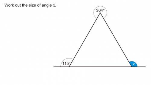 WORK OUT THE SIZE OF ANGLE X