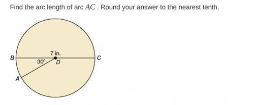 Find the arc length of AC. Round your answer to the nearest tenth