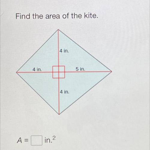 HELPPP 
Find the area of the kite.