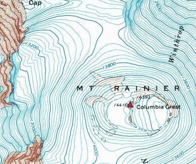 Use the drop-down menus to answer each question about the topographic map.

What is the elevation