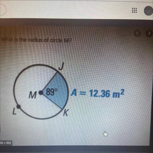 What is the radius of circle M?