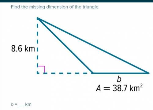 Find the missing dimension of the triangle.