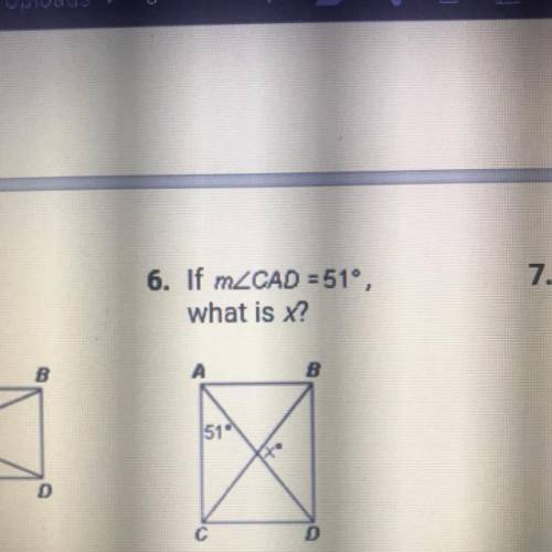 If mCAD = 51°,
what is x?
Please help and add work Im so confused on how to do this..