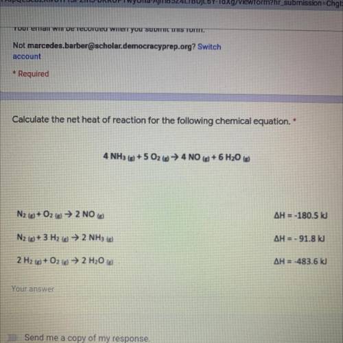 How do I calculate the net heat of reaction for the following chemical equation?