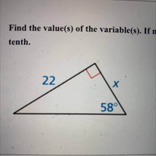 Find the value(s) of the variable(s). If necessary, round decimal answers to the nearest tenth. (Pl
