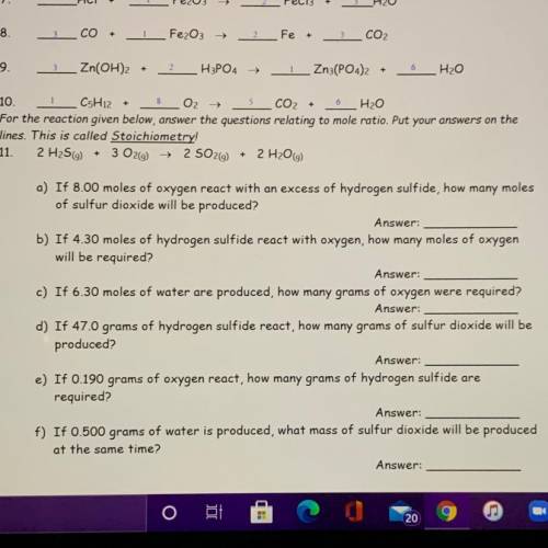 I need help with number 11 a-f please