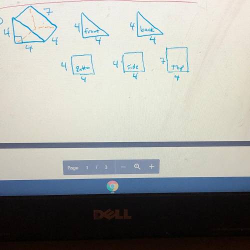 Find the surface area using the net. HELP if anyone can I need the steps to the answer