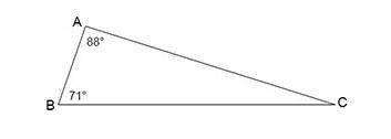 Identify m∠C in the triangle shown. (ASAP PLS HELP!)

A) 
17°
B) 
19°
C) 
21°
D) 
23°