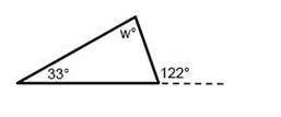 Determine the value of w. (ASAP HELP PLS!)

A) 
90°
B) 
25°
C) 
155°
D) 
89°