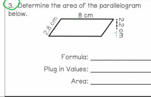Determine the area of the parallelogram below