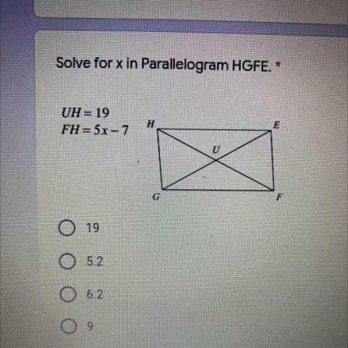 WILL MARK BRAINLIEST!
Solve for X in Parallelogram HGFE.