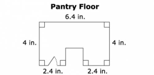 A scale drawing of a pantry floor is shown.

In the drawing, 4 inches represents 6 feet. Which sta