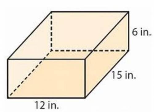 ( NO LINKS- ) What is the VOLUME of this prism? *

A. 34 inches squared
B. 180 inches cubed
C. 108