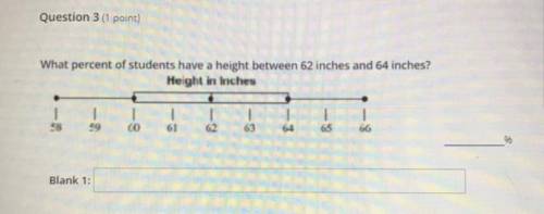 What percent students have height between 62 inches and 64 inch